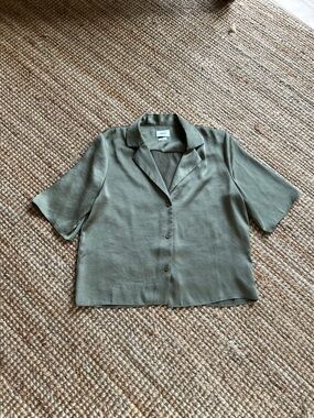 Wilfred Olive Green Camp Collar Blouse